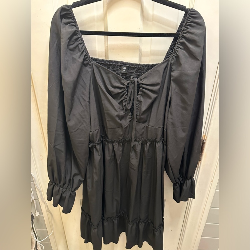 Black tie front dress